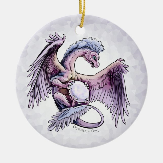 Birthstone Dragon i oktober: Opal Ornament (Framsidan)