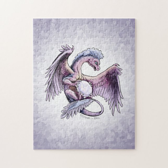 Birthstone Dragon i oktober: Opal Pussel (Vertikal)