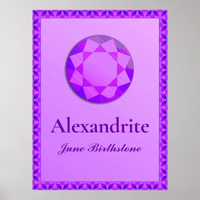 Birthstone Illustration for June - Alexandrite Po Poster (Framsidan)