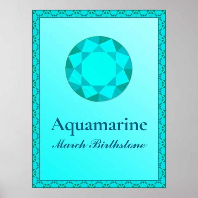 Birthstone Illustration for March- Aquamarine Post Poster (Framsidan)