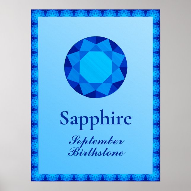 Birthstone Illustration for September - Sapphire Poster (Framsidan)