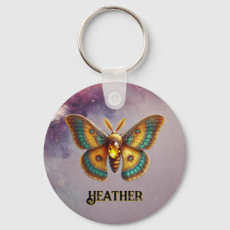 Birthstone Keychain - Citrine Moth Design Nyckelring