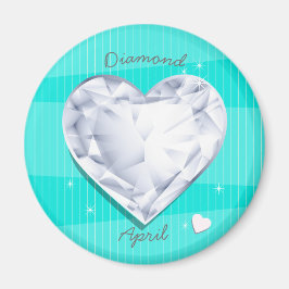 Birthstones April Diamond coola Blue Heart Magnet