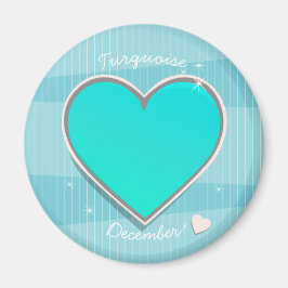Birthstones December Turcos Blue Heart Magnet