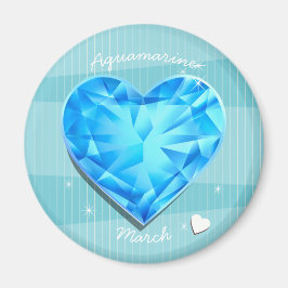 Birthstones Mars Aquamarine Blue Heart Magnet