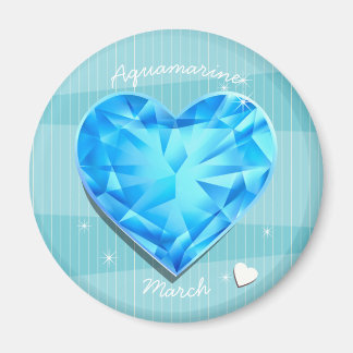 Birthstones Mars Aquamarine Blue Heart Magnet