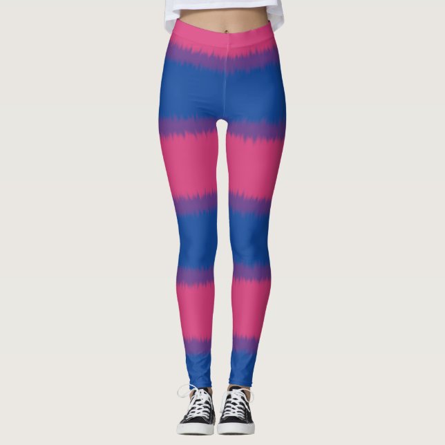 Bisarisk Flagga Breda Rand Leggings (Framsida)