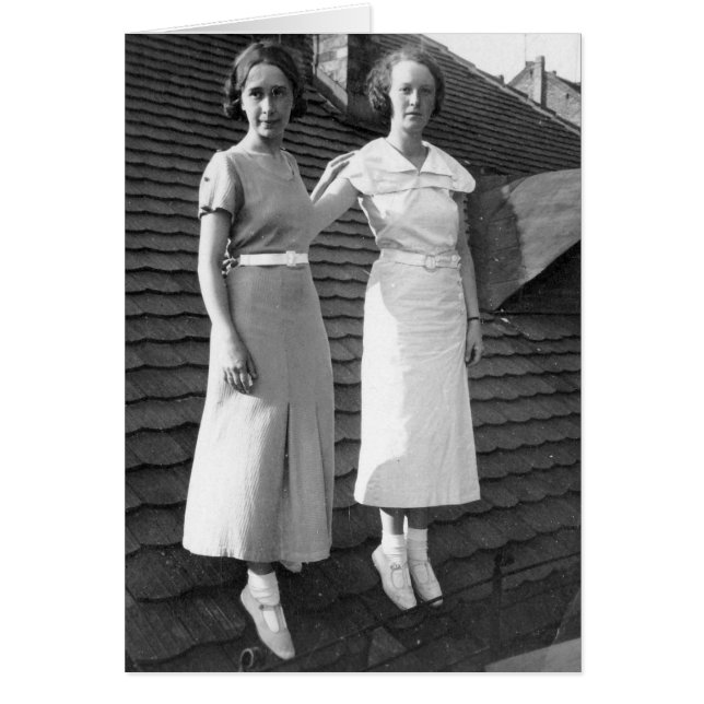 Bisarra kvinnor på takkort hälsningskort (Framsidan)