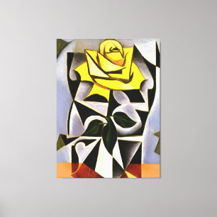 bisarre Geometric Gul ros Art Canvastryck