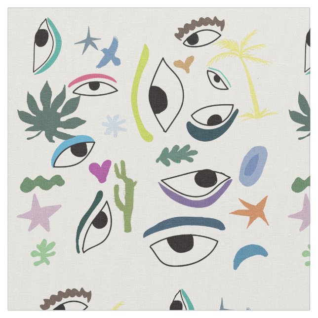 bisarre Öga Modern Art  Tyg (Närbild)