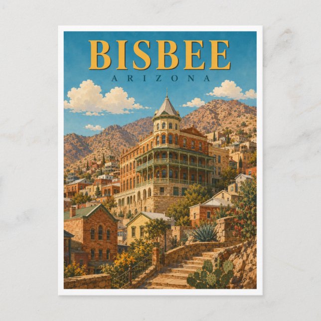 Bisbee Arizona Copper Queen GeoSaga Vykort (Framsida)