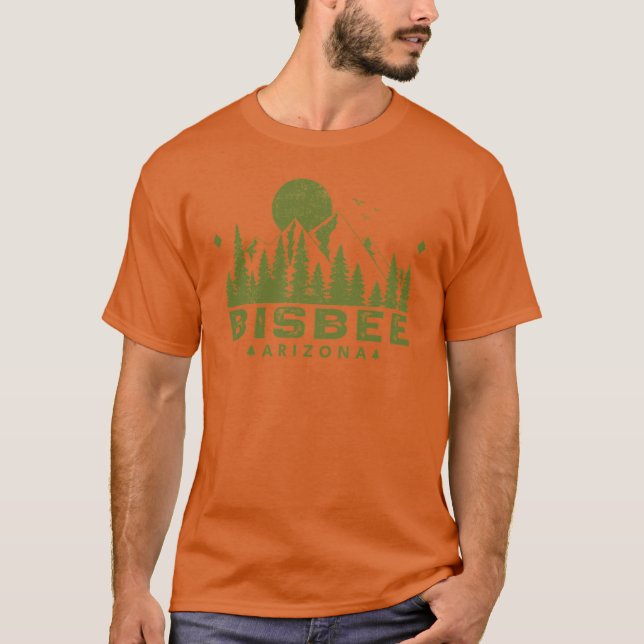 Bisbee Arizona Mountain View T Shirt (Framsida)