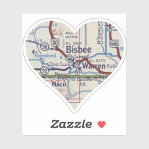 Bisbee AZ Karta Klistermärken