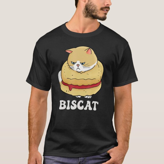 BisCat The Perfect Mix of Feline Charm and Biscuit T Shirt (Framsida)
