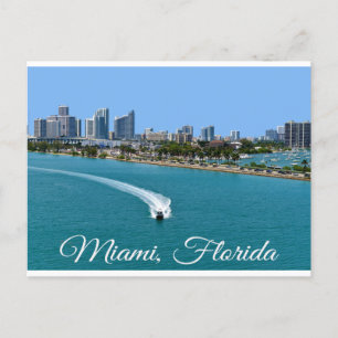 Biscayne Bay Miami Beach Florida Postcard Vykort