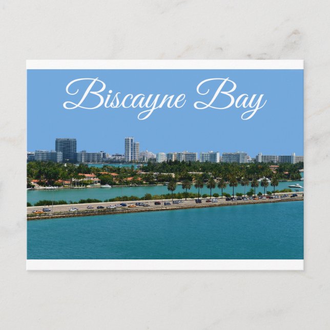 Biscayne Bay Miami Beach Florida Travel Postkort Vykort (Framsida)