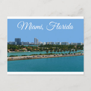 Biscayne Bay Miami Beach Florida Travel Postkort Vykort