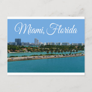 Biscayne Bay Miami Beach Florida Travel Postkort Vykort