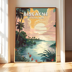Biscayne National Park Affisch Art Print, Retro Na