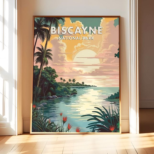 Biscayne National Park Affisch Art Print, Retro Na (Skapare uppladdad)