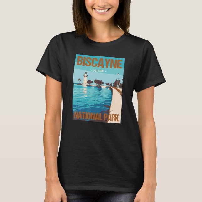 Biscayne National Park Miami Affischdesign T Shirt (Framsida)