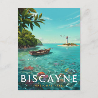 Biscayne National Park Tropisk Lagun Konst Vykort