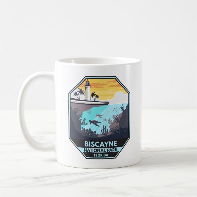 Biscayne nationalpark Florida Emblem Kaffemugg (Vänster)