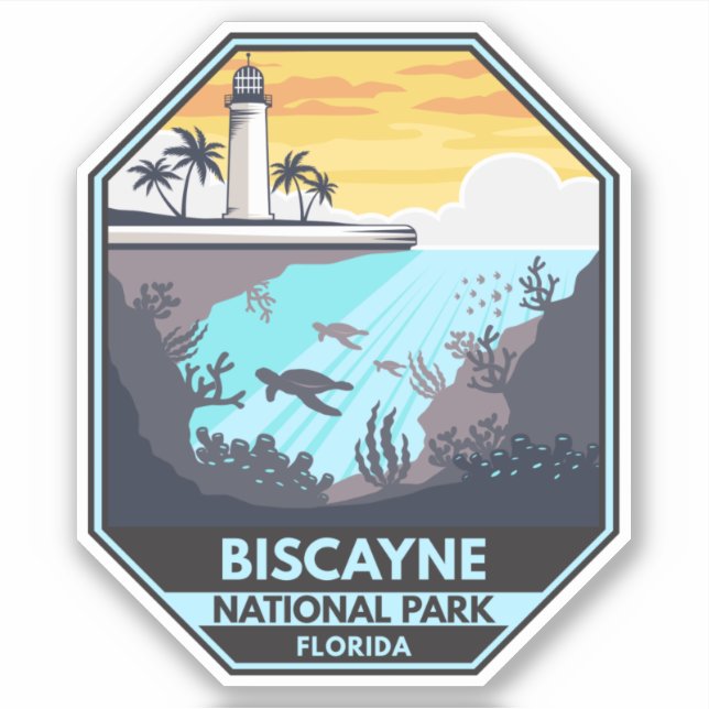 Biscayne nationalpark Florida Emblem Klistermärken (Framsida)