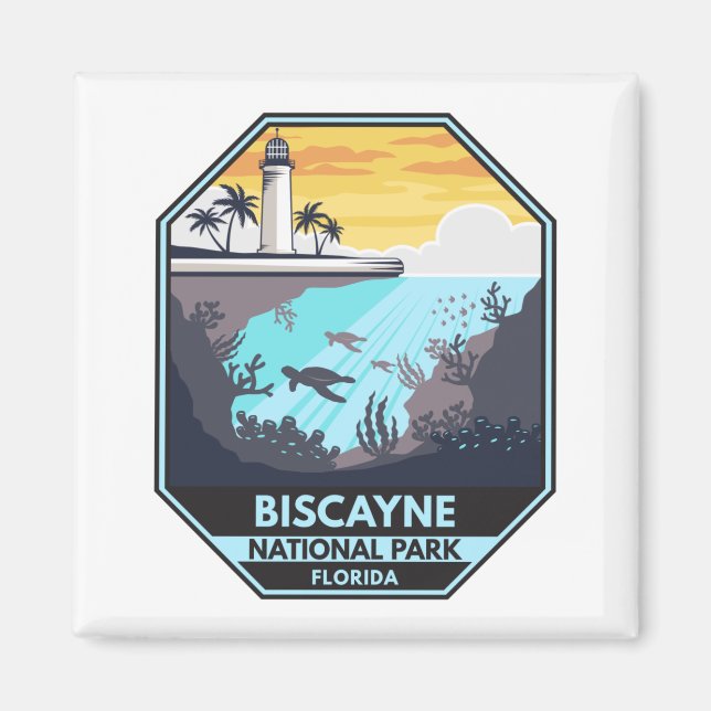 Biscayne nationalpark Florida Emblem Magnet (Framsidan)