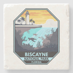 Biscayne nationalpark Florida Emblem Stenunderlägg