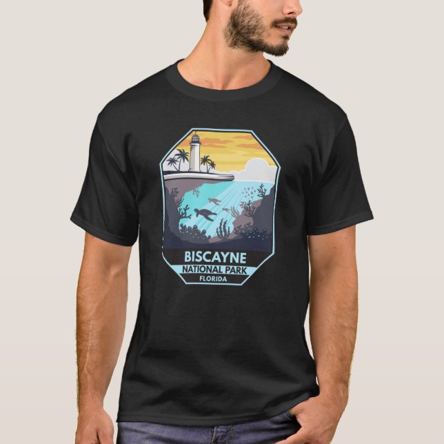 Biscayne nationalpark Florida Emblem T Shirt (Framsida)