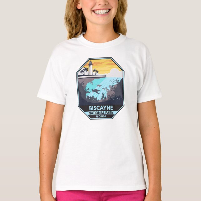 Biscayne nationalpark Florida Emblem T Shirt (Framsida)