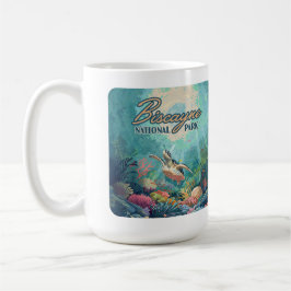 Biscayne nationalpark Florida Turtle Coral Retro Kaffemugg