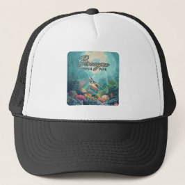 Biscayne nationalpark Florida Turtle Coral Retro Keps