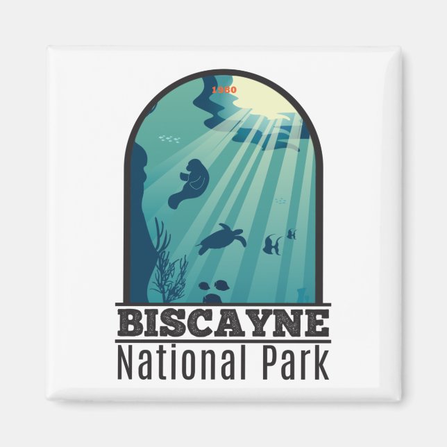 Biscayne nationalpark Florida Underwater Maritime Magnet (Framsidan)
