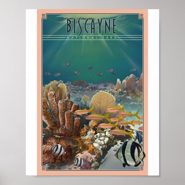 Biscayne nationalpark Litho Artwork Poster (Framsidan)