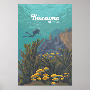 Biscayne Nationalpark Researrangemang Poster