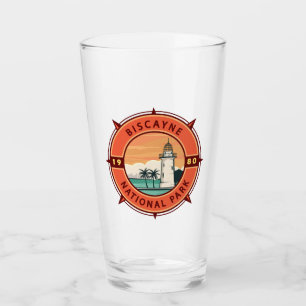 Biscayne nationalpark Retro Compass Emblem Glaskopp