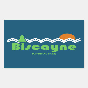 Biscayne nationalpark Retro Rektangulärt Klistermärke