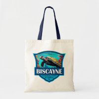 Biscayne nationalpark Turtle Illustration Retro