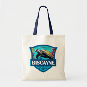 Biscayne nationalpark Turtle Illustration Retro Tygkasse