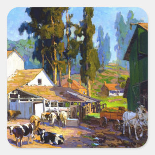 Bischoff - Dairy, populär målning Fyrkantigt Klistermärke