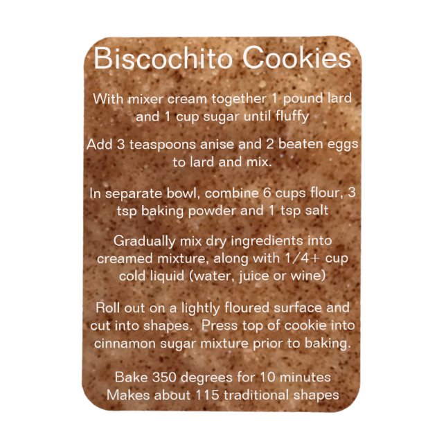 Biscochito New Mexico's official cookie recipe Magnet (Vertikal)