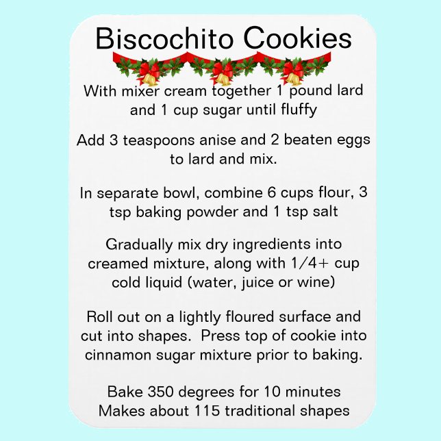Biscochito New Mexico's official cookie recipe Magnet (Skapare uppladdad)