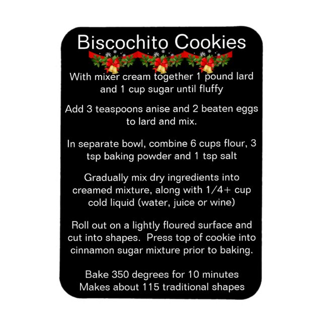 Biscochito New Mexico's official cookie recipe Magnet (Vertikal)