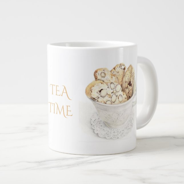 BISCOTTI "TEA TIME" Big White Mugg Jumbo Mugg (Framsida höger)