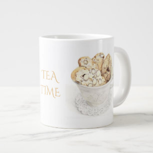 BISCOTTI "TEA TIME" Stor vit mugg Jumbo Mugg
