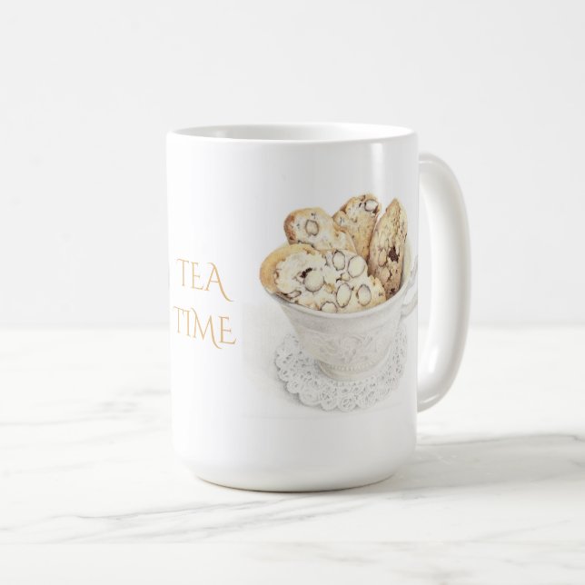 BISCOTTI "TEA TIME" Vit Hög Mugg (Framsida höger)