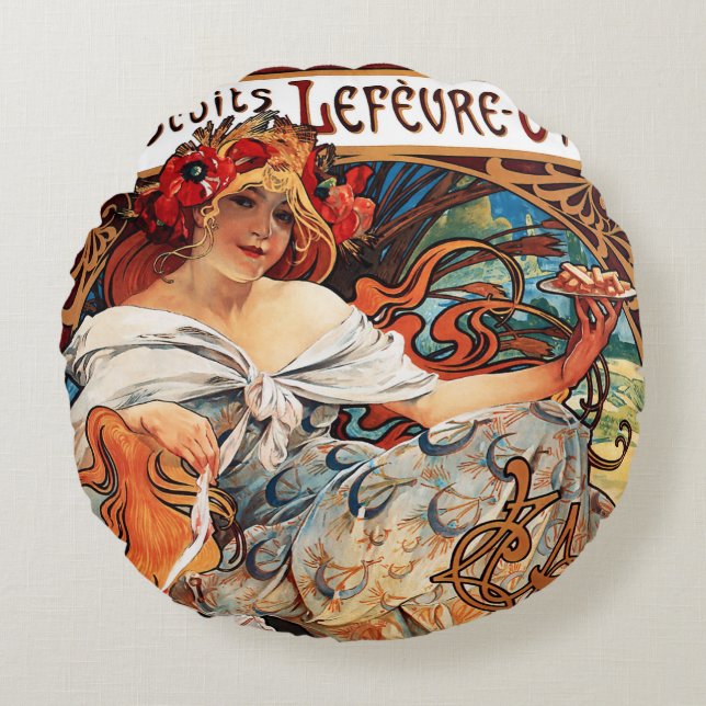 Biscuit, Alphonse Mucha Dekorativ kudde (Framsidan)