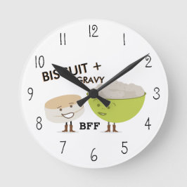Biscuit & Gravy BFF Funny Clock Rund Klocka
